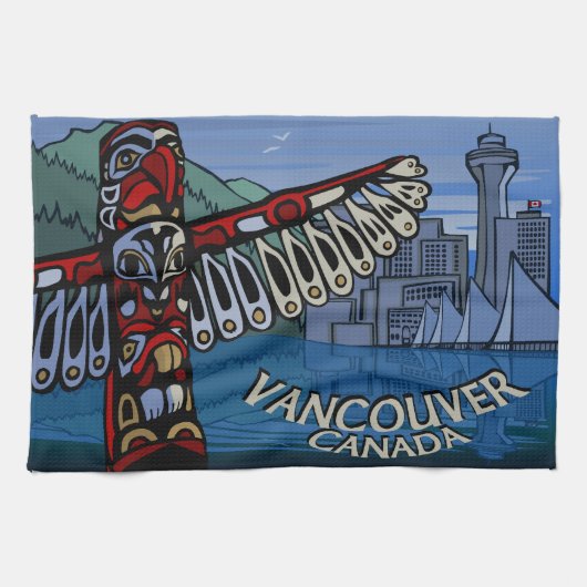Kanadisches Handtuch Native Totem Pole Vancouver H (Horizontal)