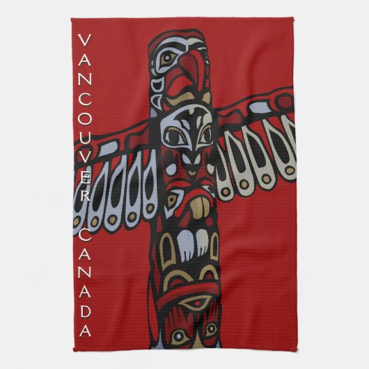 Kanadisches Handtuch Native Totem Pole Vancouver H (Vertikal)