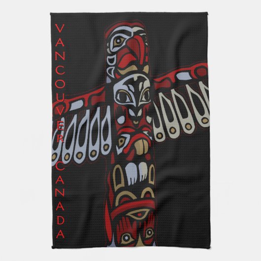 Kanadisches Handtuch Native Totem Pole Vancouver H (Vertikal)