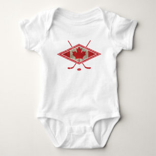 Kanadisches Hockey-Flaggen-Logo Baby Strampler