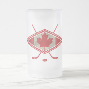 Kanadisches Hockey-Flaggen-Logo Mattglas Bierglas