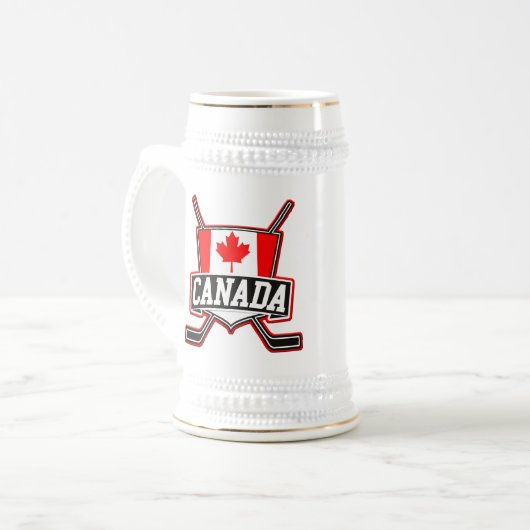 Kanadisches Hockey-Logo Bierglas (Vorderseite Links)