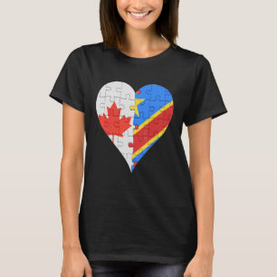 kanadisches kongolesisches Flaggenherz T-Shirt