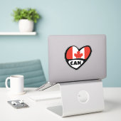 kanadisches Ländercode-Flag-Herz, CAN Aufkleber (Laptop auf Schreibtisch)