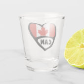 kanadisches Ländercode-Flag-Herz, CAN Schnapsglas (Rückseite)