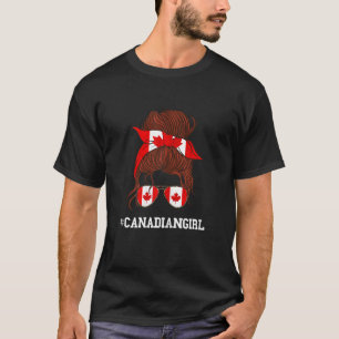 Kanadisches Mädchen Sonnenbrille Kanadische Flagge T-Shirt