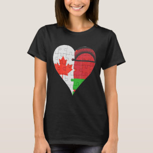 kanadisches malawisches Flaggenherz T-Shirt