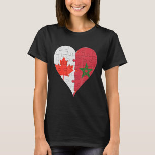 kanadisches marokkanisches Flaggenherz T-Shirt