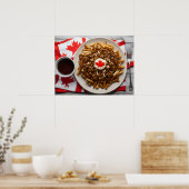 Kanadisches Poutine mit Tasse Kaffee Poster (Küche)