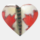 Kanadisches Schmetterlingsdesign Herz-Aufkleber (Vorderseite)