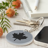 Kanadisches schwarzes Ahornblatt-Symbol Schlüsselanhänger (Vorderseite rechts)