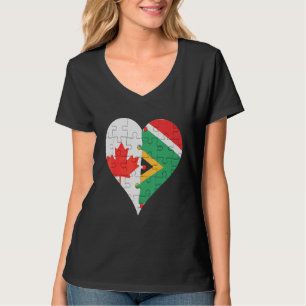 kanadisches südafrikanisches Flaggenherz T-Shirt