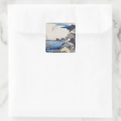 Kanagawa: Blick auf den Rücken Quadratischer Aufkleber (Tasche)