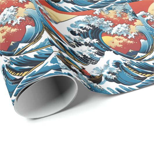 Kanagawa Japanisch Die große Welle Geschenkpapier (Rolleneckpunkt)