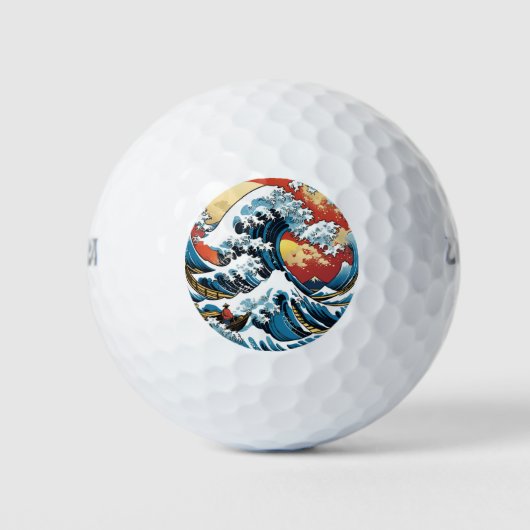 Kanagawa Japanisch Die große Welle Golfball (Vorderseite)