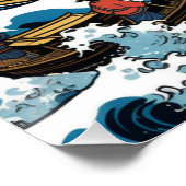 Kanagawa Japanisch Die große Welle Poster (Ecke)