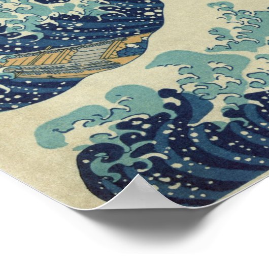 Kanagawa Wave von Katsushika Hokusai Poster (Ecke)