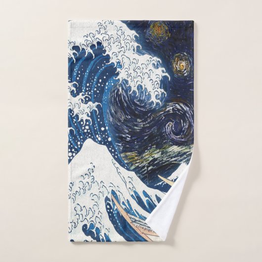 Kanagawa Waves, japanisches Kunstmuster Handtuch (Handtuch)