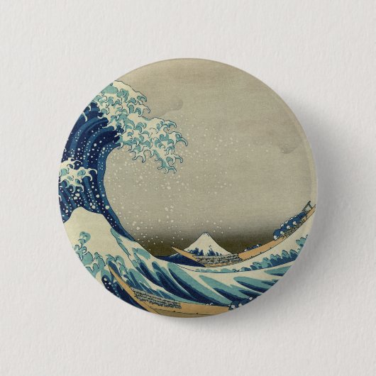 Kanagawa-Welle durch Katsushika Hokusai Button (Vorderseite)