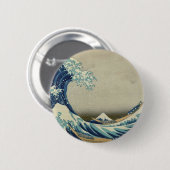 Kanagawa-Welle durch Katsushika Hokusai Button (Vorne & Hinten)