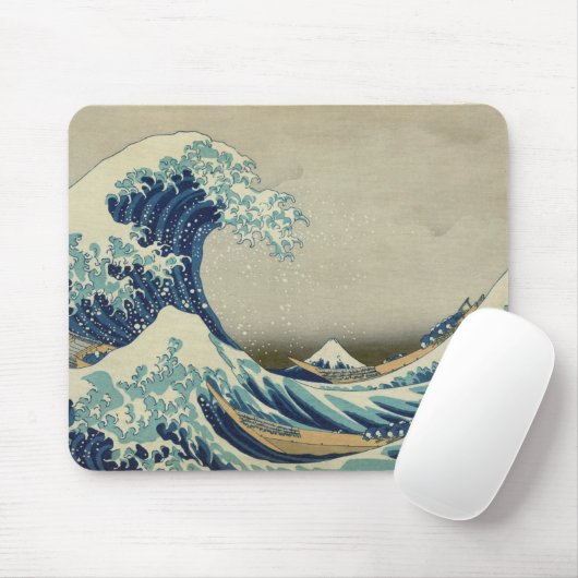 Kanagawa-Welle durch Katsushika Hokusai Mousepad (Mit Mouse)