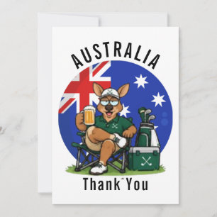 Kanagroo Golfspieler Dankeskarte