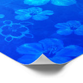 Kanaka Maoli Blue Honu Poster (Ecke)