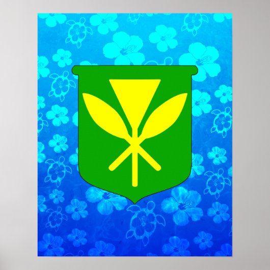 Kanaka Maoli Blue Honu Poster (Vorne)