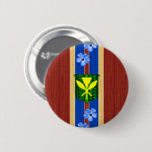 Kanaka Maoli Fake-Holz-Surfbrett Button (Vorne & Hinten)