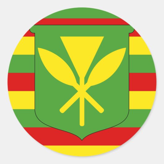 Kanaka Maoli Flag - Hawaiianische Unabhängigkeitsf Runder Aufkleber (Vorderseite)