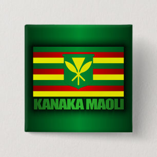 Kanaka Maoli Flagge Button