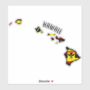KANAKA MAOLI HAWAII INSELN BLK YLW RED AUFKLEBER