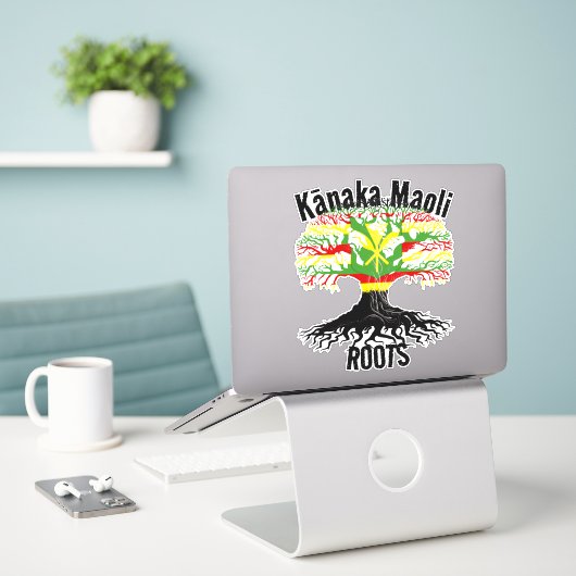Kānaka Maoli ROOTS Aufkleber (Laptop auf Schreibtisch)