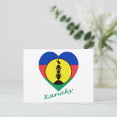 Kanaky Flag Heart Postkarte (Stehend Vorderseite)