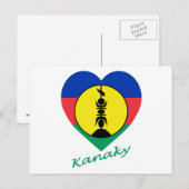 Kanaky Flag Heart Postkarte (Vorne/Hinten)
