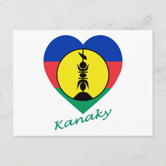 Kanaky Flag Heart Postkarte (Vorderseite)