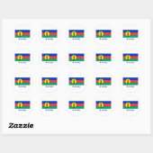 Kanaky Flag mit Name Runder Aufkleber (Blatt)
