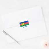 Kanaky Flag mit Name Runder Aufkleber (Umschlag)