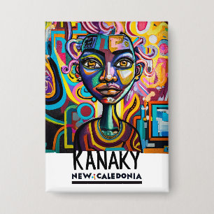 Kanaky street Art, Neukaledonien, Stadtkunst Button