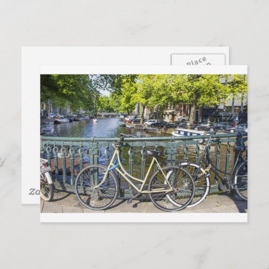 Kanal Amsterdam Postkarte (Vorne/Hinten)