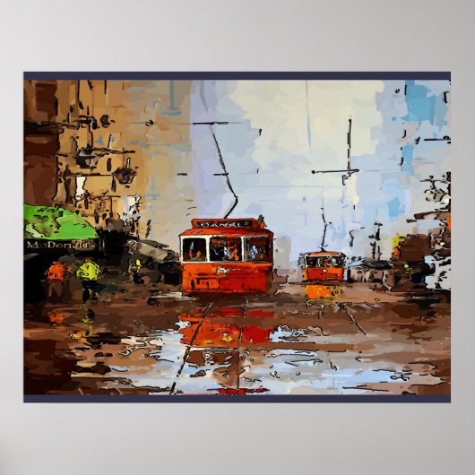 Kanal bei Rampart, Straßenbahnen 2 Poster (Vorne)