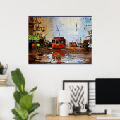 Kanal bei Rampart, Straßenbahnen 2 Poster (Heimbüro)