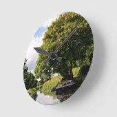 Kanal-Boote Runde Wanduhr (Winkel)