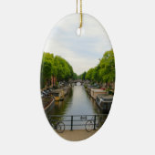 Kanal, Brücken, Fahrräder, Boote, Amsterdam, Keramikornament (Rechts)