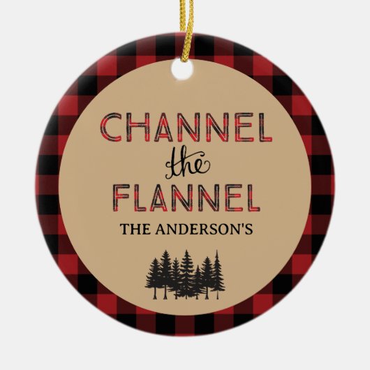 Kanal Das Flannel Weihnachtsgeschmuck Foto Keramik Ornament (Vorne)