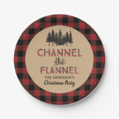 Kanal Das Weihnachtsdekor des Flannel Party Pappteller (Vorderseite)