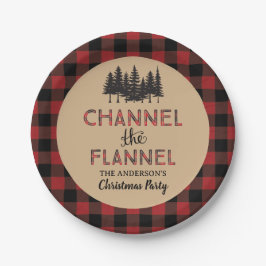 Kanal Das Weihnachtsdekor des Flannel Party Pappteller