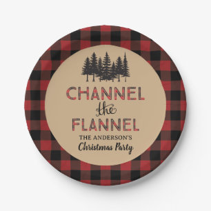Kanal Das Weihnachtsdekor des Flannel Party Pappteller