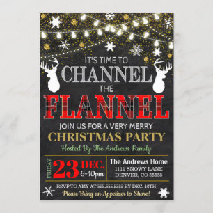 Kanal der Flannel Weihnachtseinladung Einladung