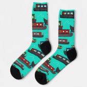 Kanal-Hausboot Muster-Schiffermütze Socken (Linkes Detail)